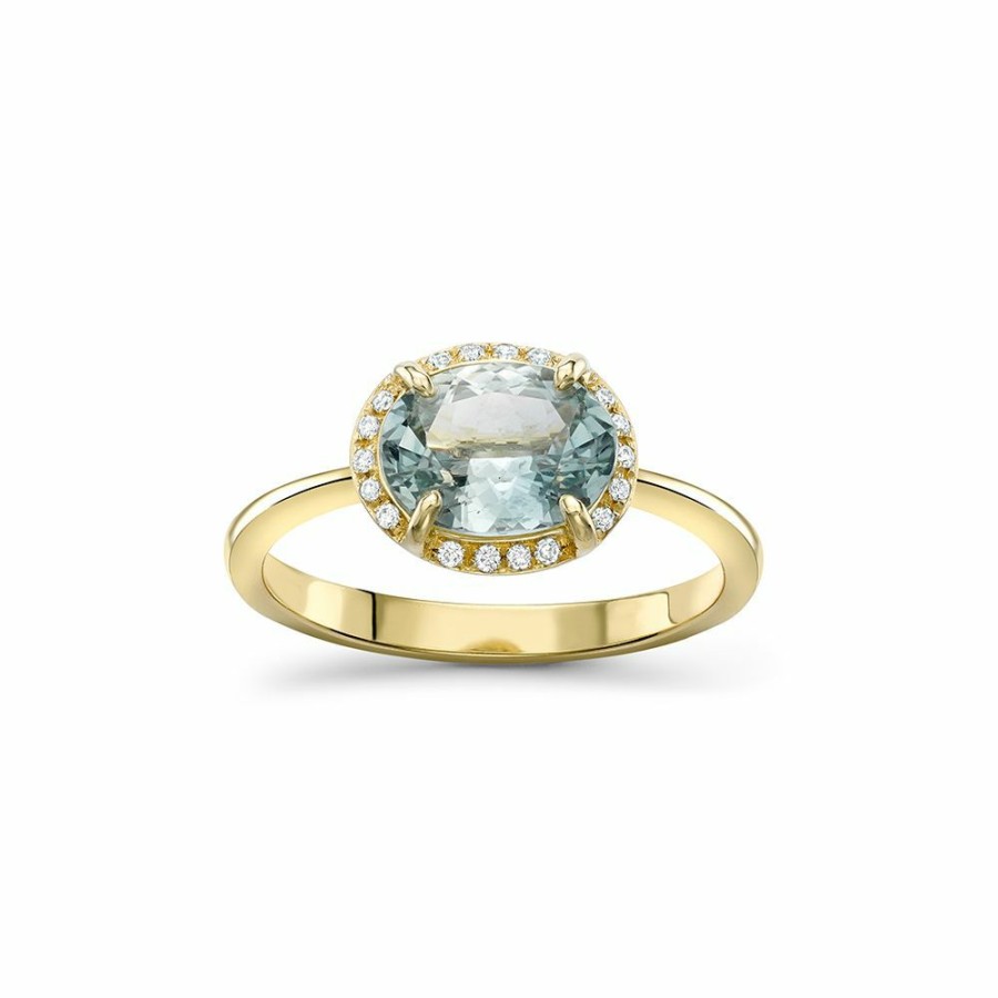 Jewellery Dinny Hall Fine Rings | Mia 18K Fine Pale Blue Sapphire & Diamond Ring