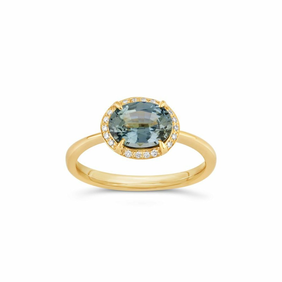 Jewellery Dinny Hall Fine Rings | Mia 18K Fine Ocean Blue Sapphire & Brilliant Ring