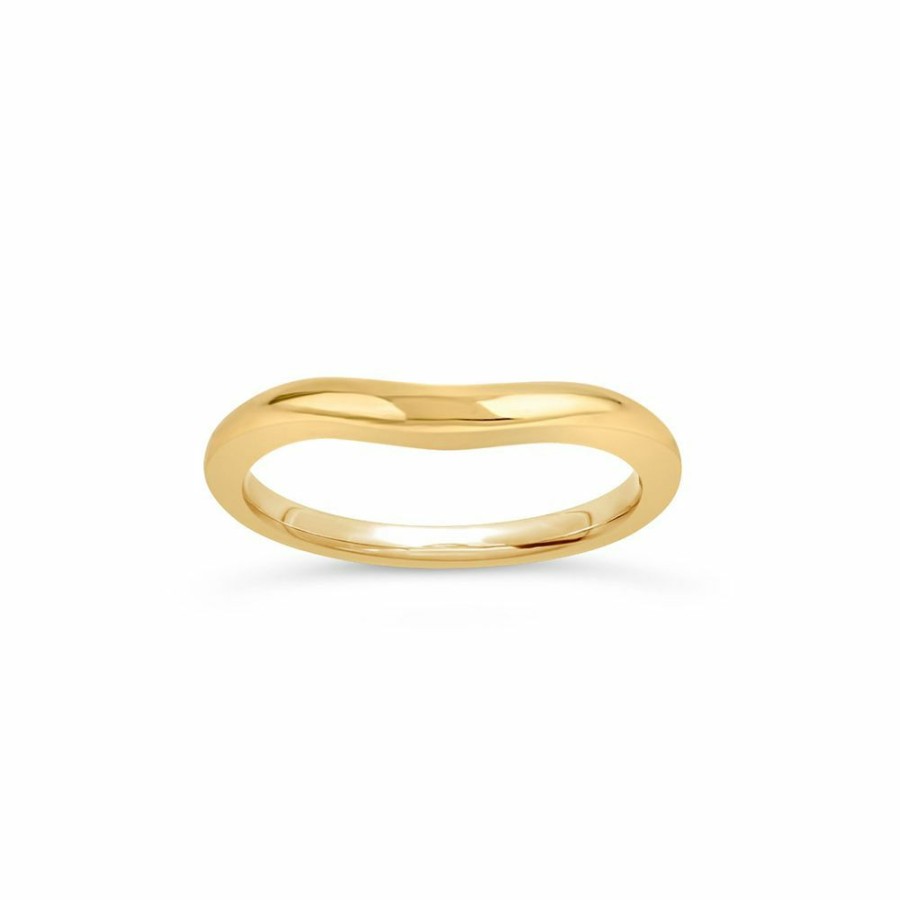 Jewellery Dinny Hall Wedding & Eternity Rings | 18K Gold Tapering Curve Two Wedding Band